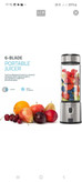 مخلوط کن شارژی و شیکر قابل حمل 6 تیغ پاورولوژی Rechargeable Portable Juicer 126W P6BPJBK